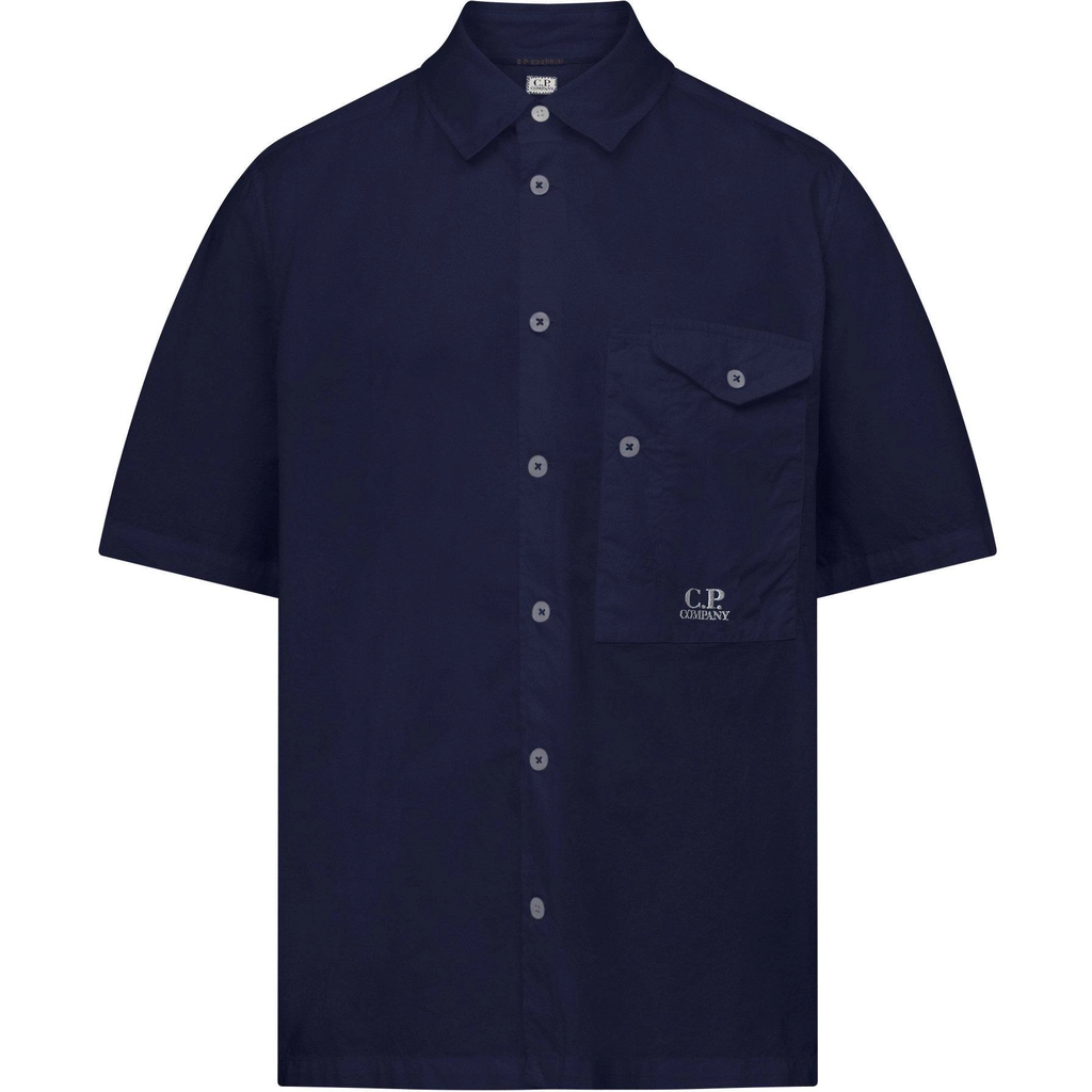 CP Company Short Sleeve Poplin Shirt - Total Eclip 888